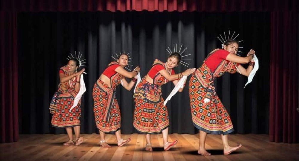 Sambalpuri dancers in handwoven bandha sarees